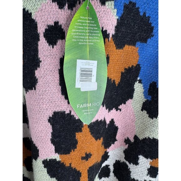 NEW FARM RIO Colorful Leopard Knit Sweater in Colorful Size XL NWT $230 - Picture 9 of 9